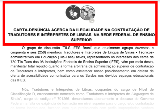 Denúncia acerca das Ilegalidades nas Contratações de TILS