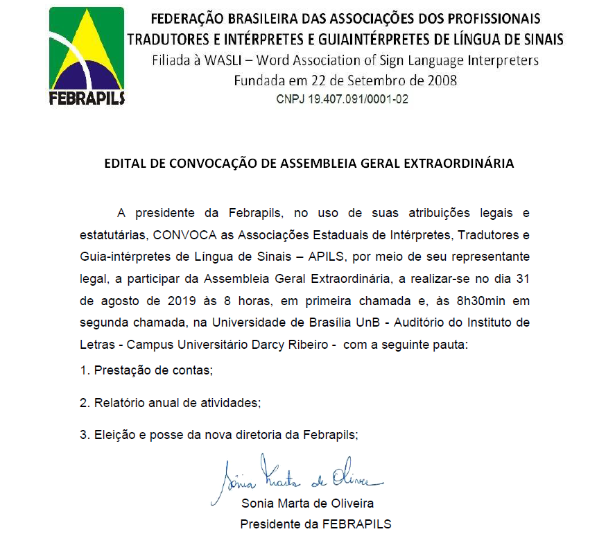 EDITAL DE CONVOCAÇÃO ASSEMBLEIA GERAL EXTRAORDINÁRIA
