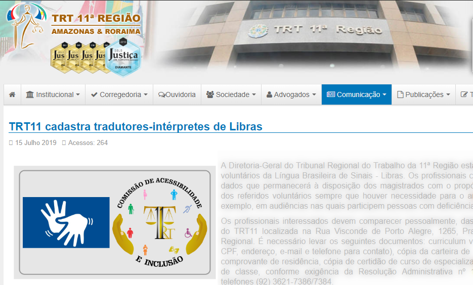 Nota Pública sobre o cadastramento de Tradutores e Intérpretes voluntários para atuação em Tribunais e Fóruns